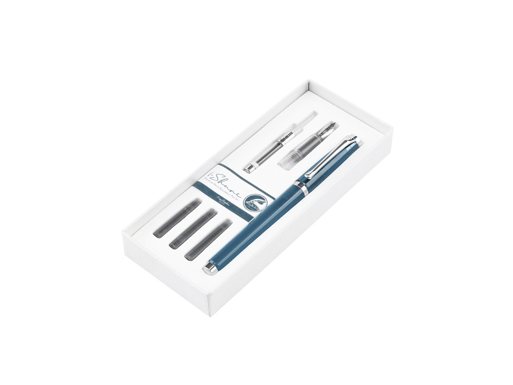 Набор I-Share: ручка роллер, сменная насадка с пером, чернила с логотипом Pierre Cardin | Print Logo