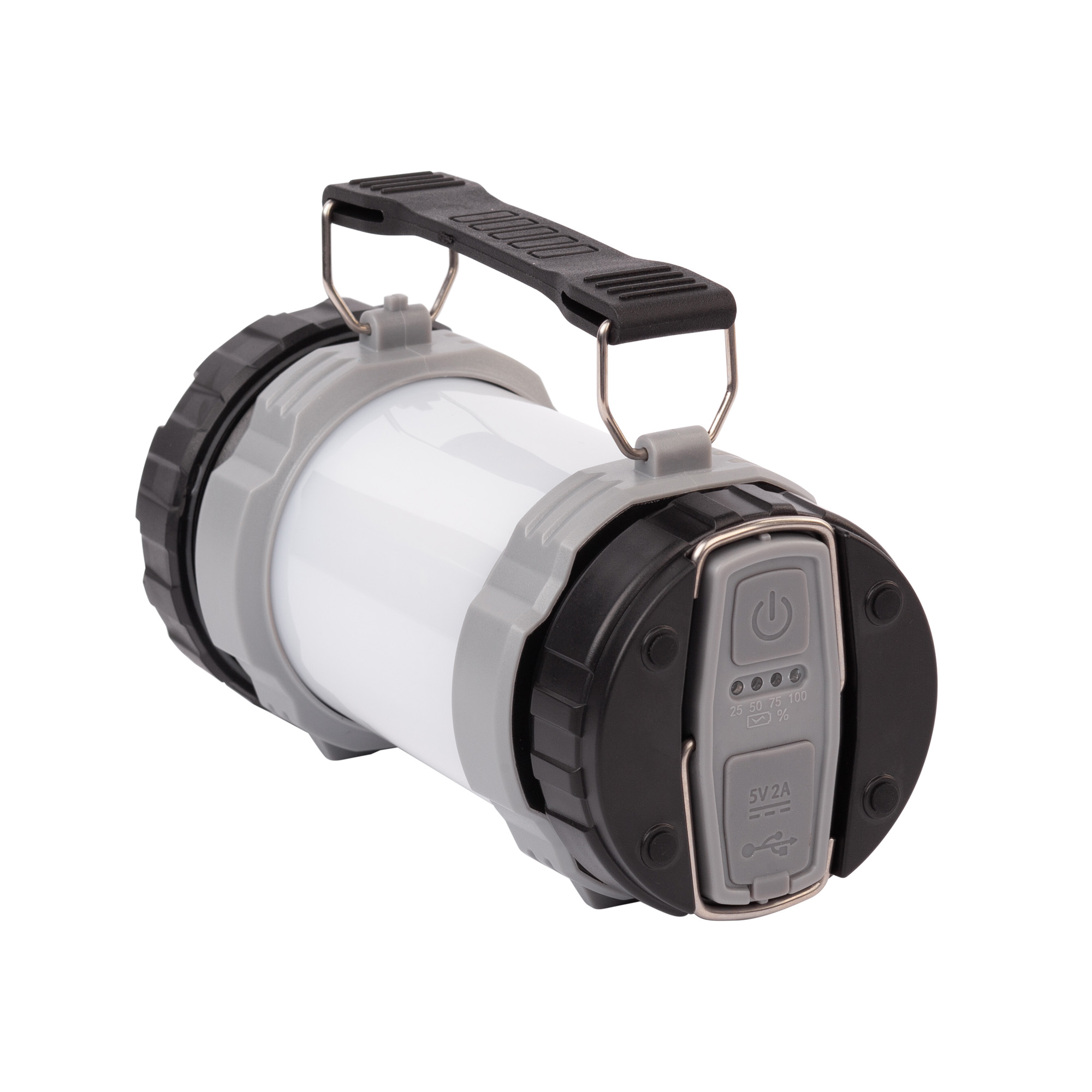 Туристический led-фонарь "Campus" с аккумулятором 4000 mAh , черный с серым