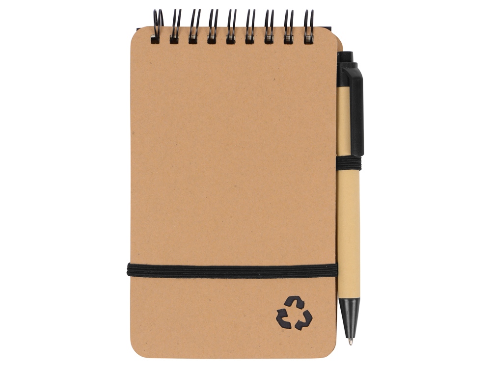 Набор канцелярский с блокнотом и ручкой Masai, 70 л. нелинованных, черный