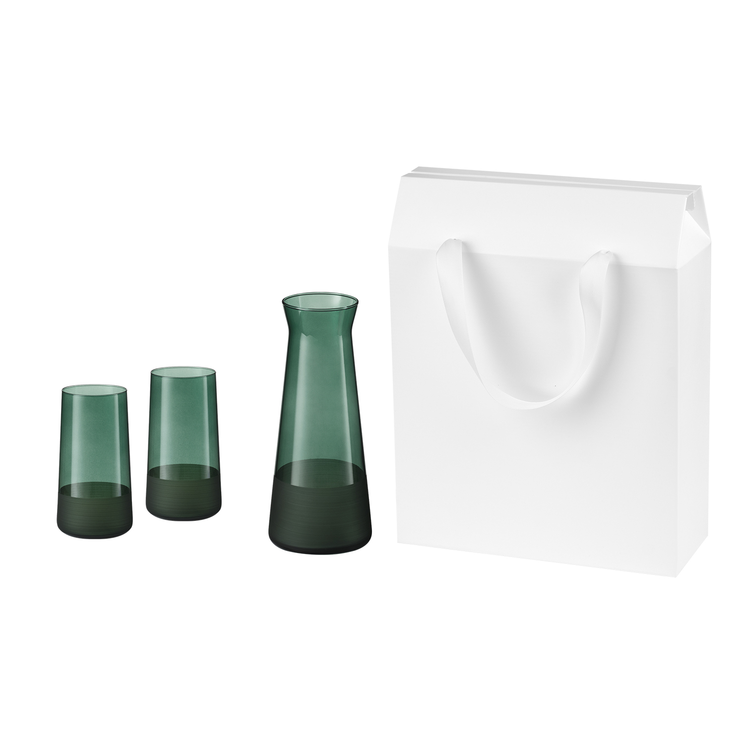 Подарочная коробка-пакет универсальная большая, белая, 295х115х372 мм — пример нанесения логотипа (Portobello подарочная упаковка) | Print Logo