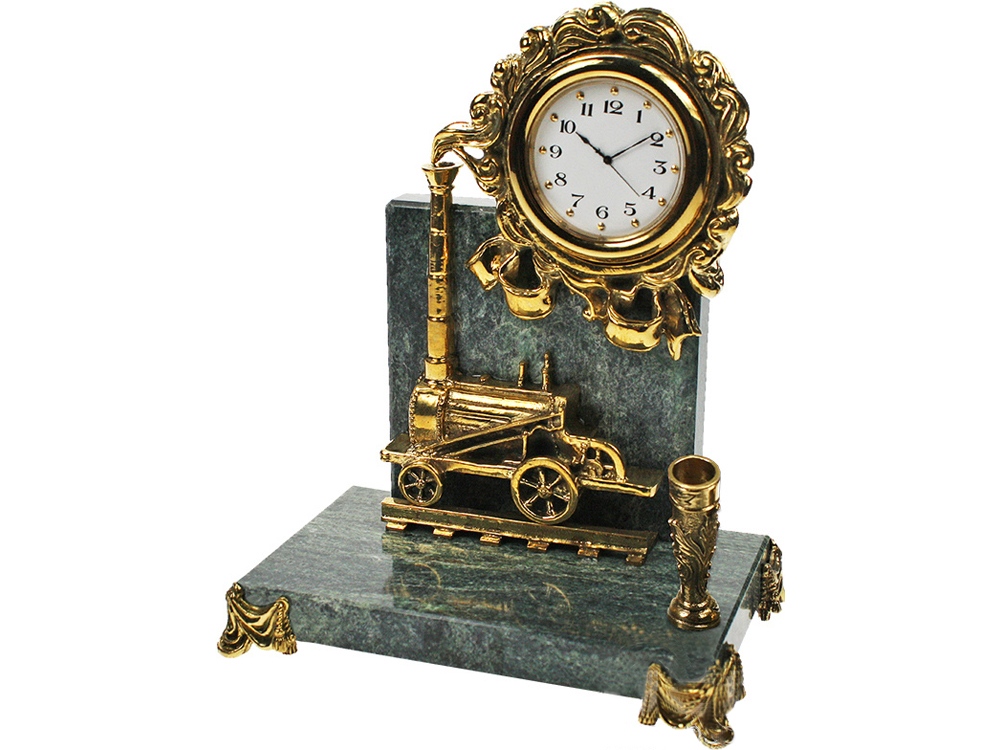 Настольный прибор Первый паровоз с подставкой для ручки с логотипом  | Print Logo