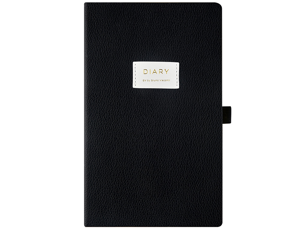 Ежедневник недатированный А5 Black с нашивкой, черный