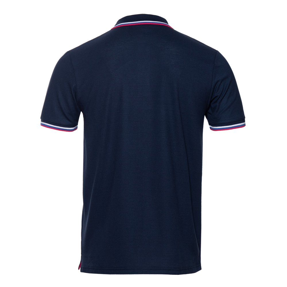 Рубашка поло мужская триколор STAN хлопок/полиэстер 185, 04RUS, Тёмно-синий,  (46)  (44/XS)