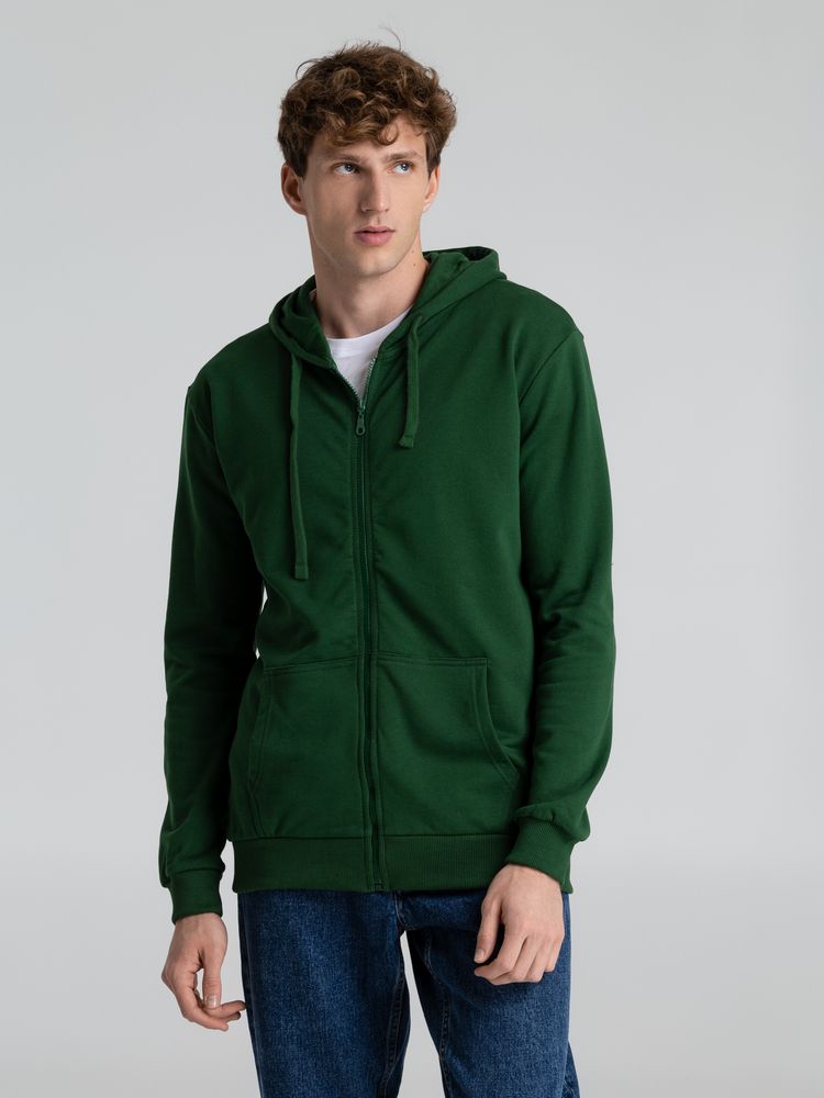 Толстовка на молнии с капюшоном Siverga Heavy 2.0, темно-зеленая, размер XXL