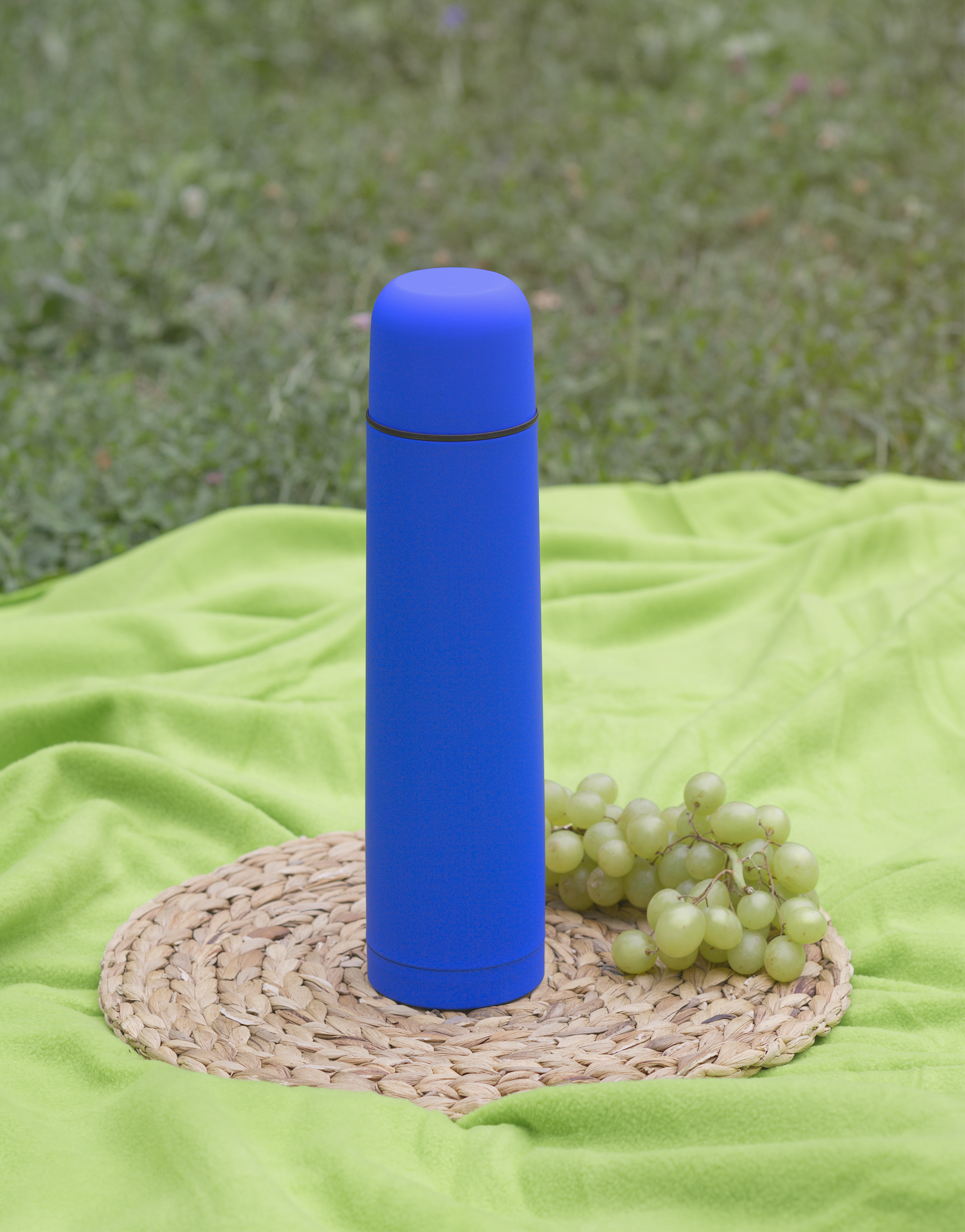 Термос "Родос", покрытие soft touch, 1 л., серый