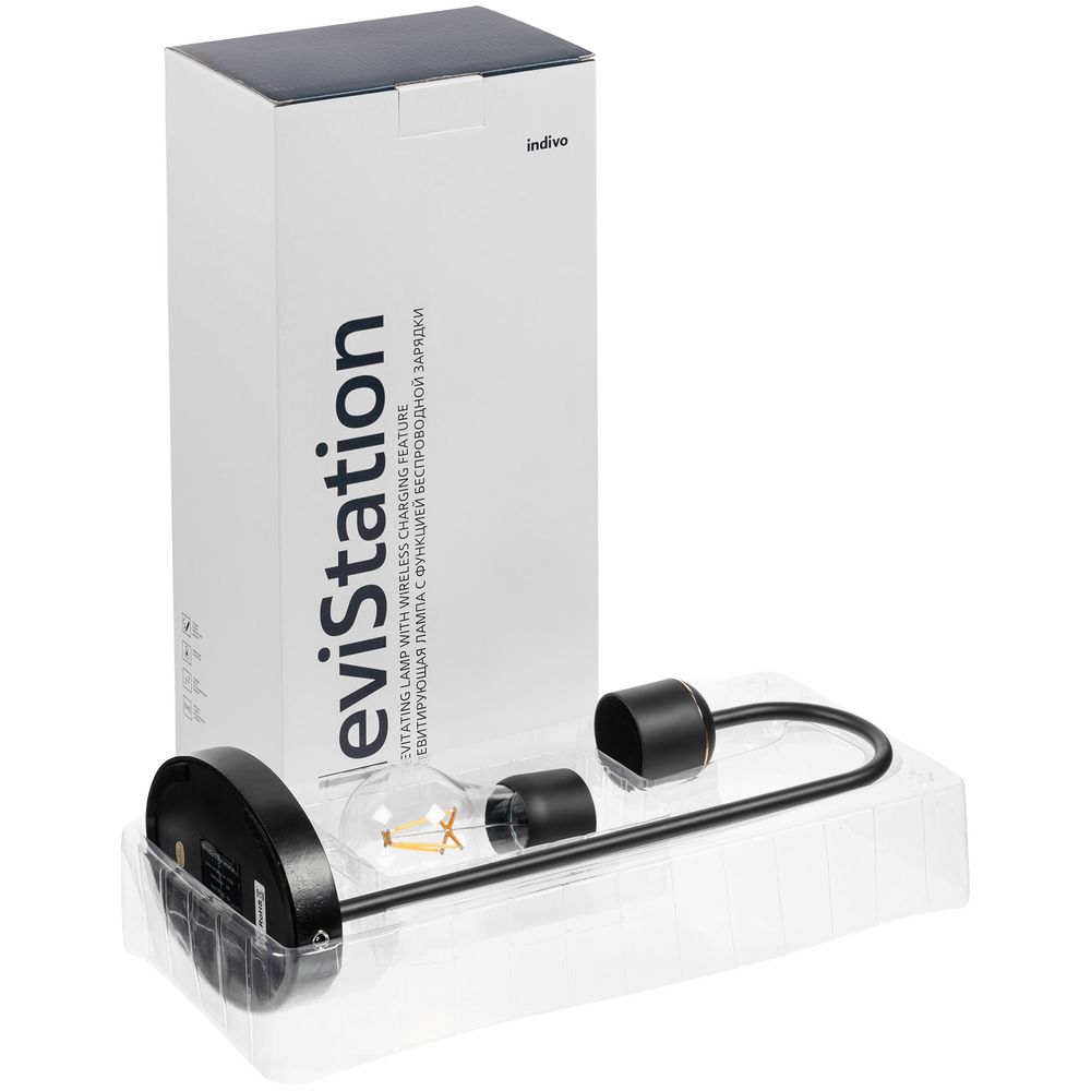 Левитирующая лампа с функцией беспроводной зарядки leviStation фото на сайте Print Logo.