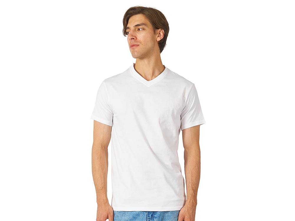 Футболка Heavy Super Club мужская с V-образным вырезом с логотипом US Basic | Print Logo