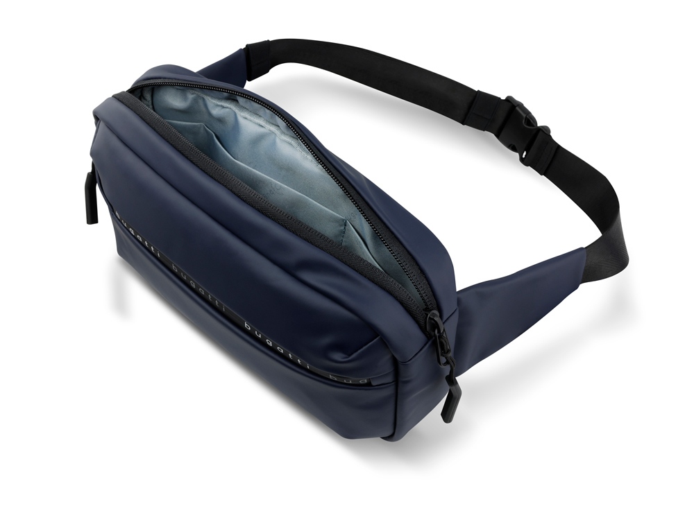 Сумка на пояс BUGATTI БЛАНК | BLANC, синяя, тарпаулин/полиэстер, 26х5,5х13,5 см