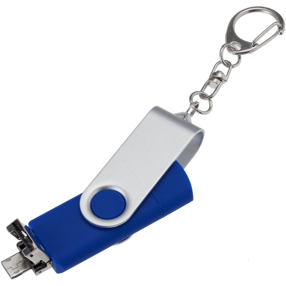 Флешка Trio Twist, синяя фото на сайте Print Logo.