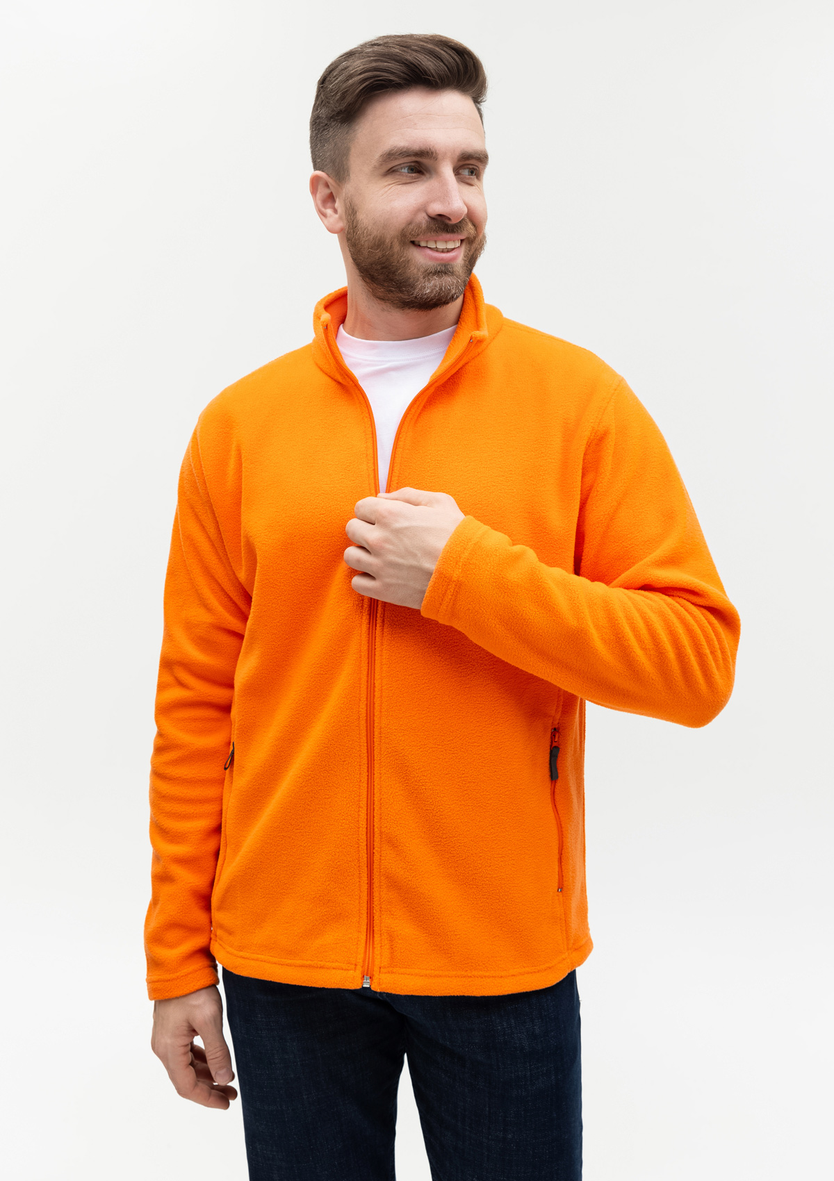 Толстовка унисекс STAN на молнии микрофлис 200, 21, Оранжевый,  (28/1)  (56/XXXL)