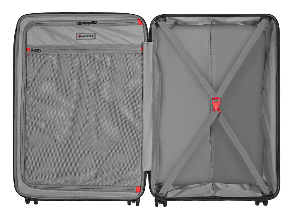Чемодан WENGER Pegasus, черный, поликарбонат+АБС-пластик, большой, 52х76х30 см, 99 л.