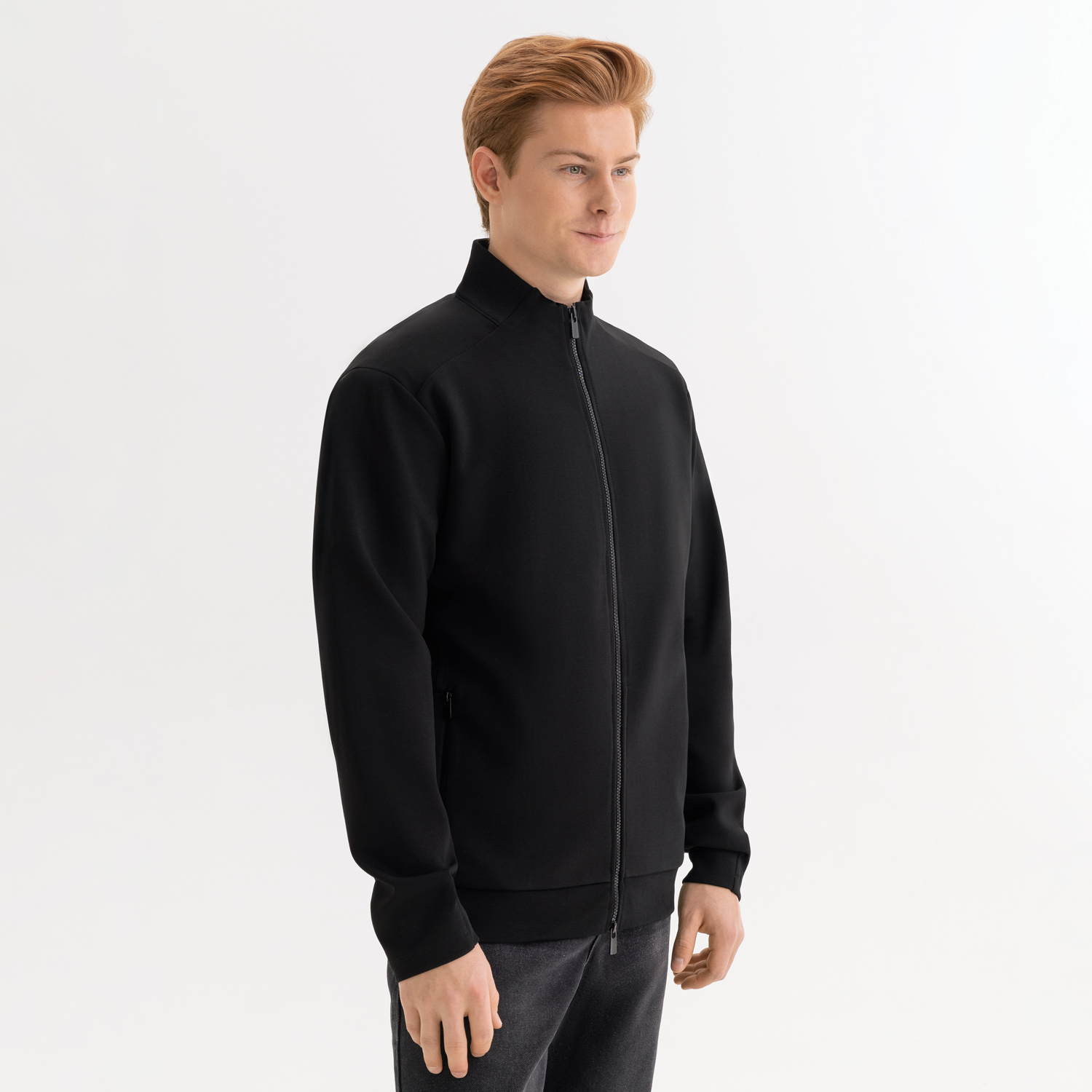 Толстовка на молнии Астин (Astin) черная, размер XXXL