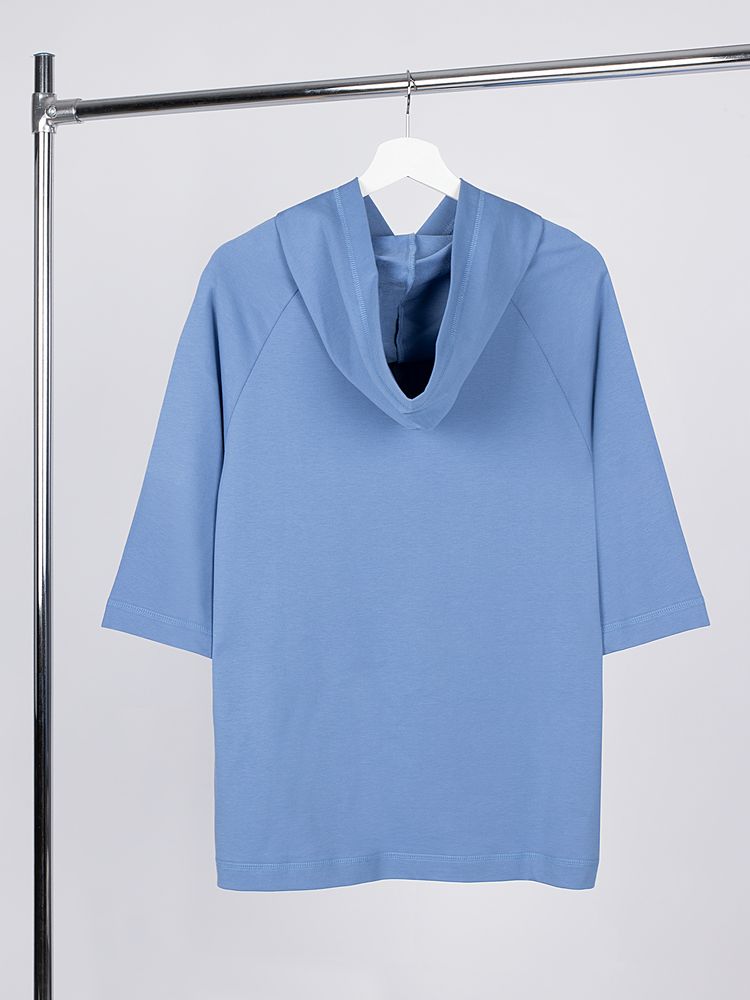 Футболка оверсайз унисекс с капюшоном Neofit, синяя, размер XL/XXL