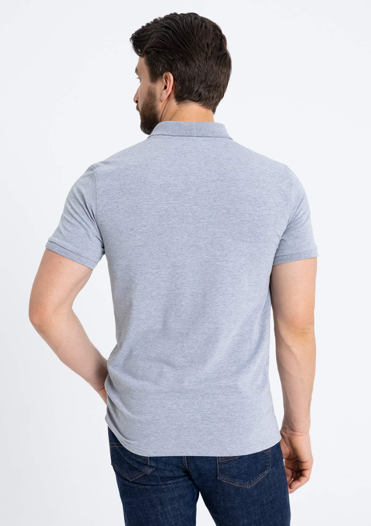 Рубашка поло унисекс STAN хлопок/эластан 200, 05, Серый меланж,  (50/60)  (54/XXL)