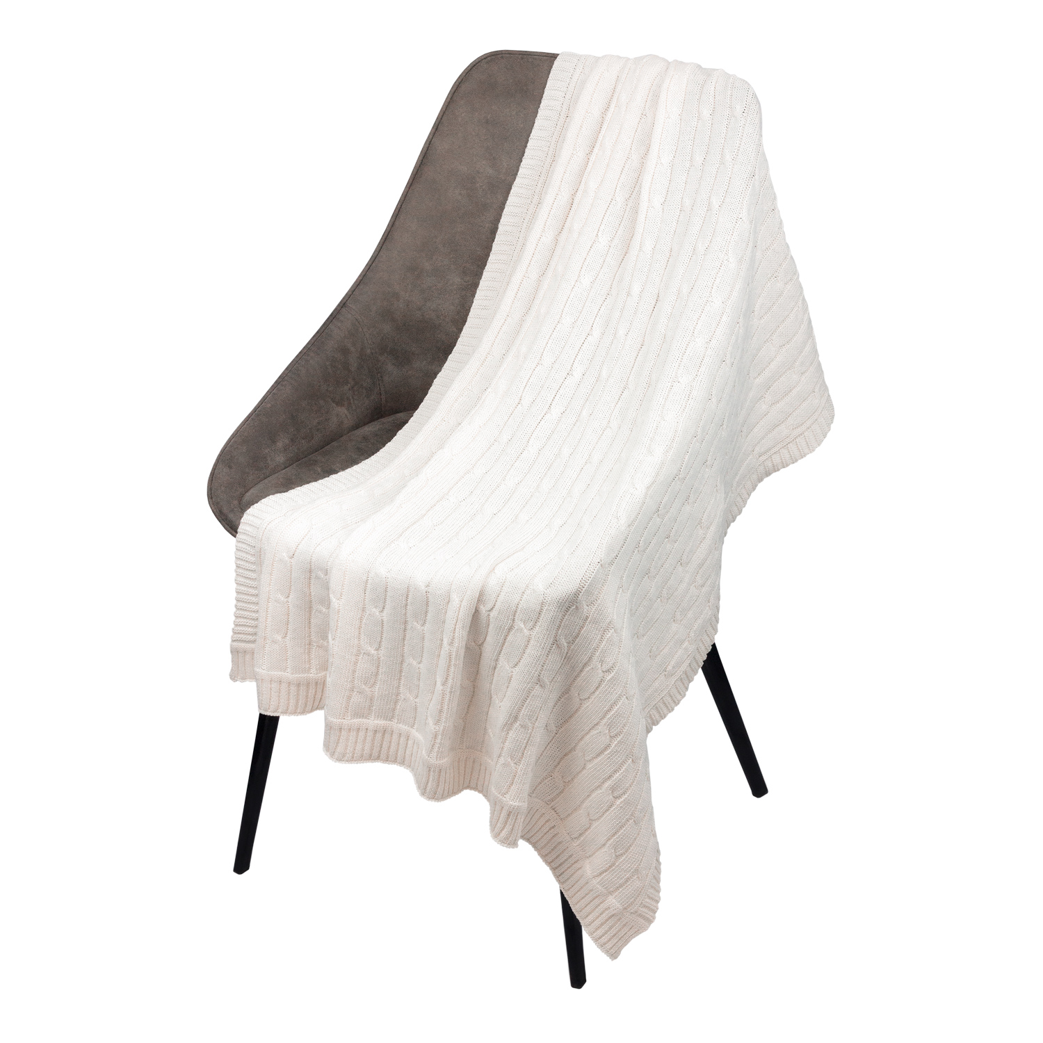 Плед Фадо (Fado) вязаный, темно-синий (без подарочной коробки) с логотипом Portobello Пледы | Print Logo