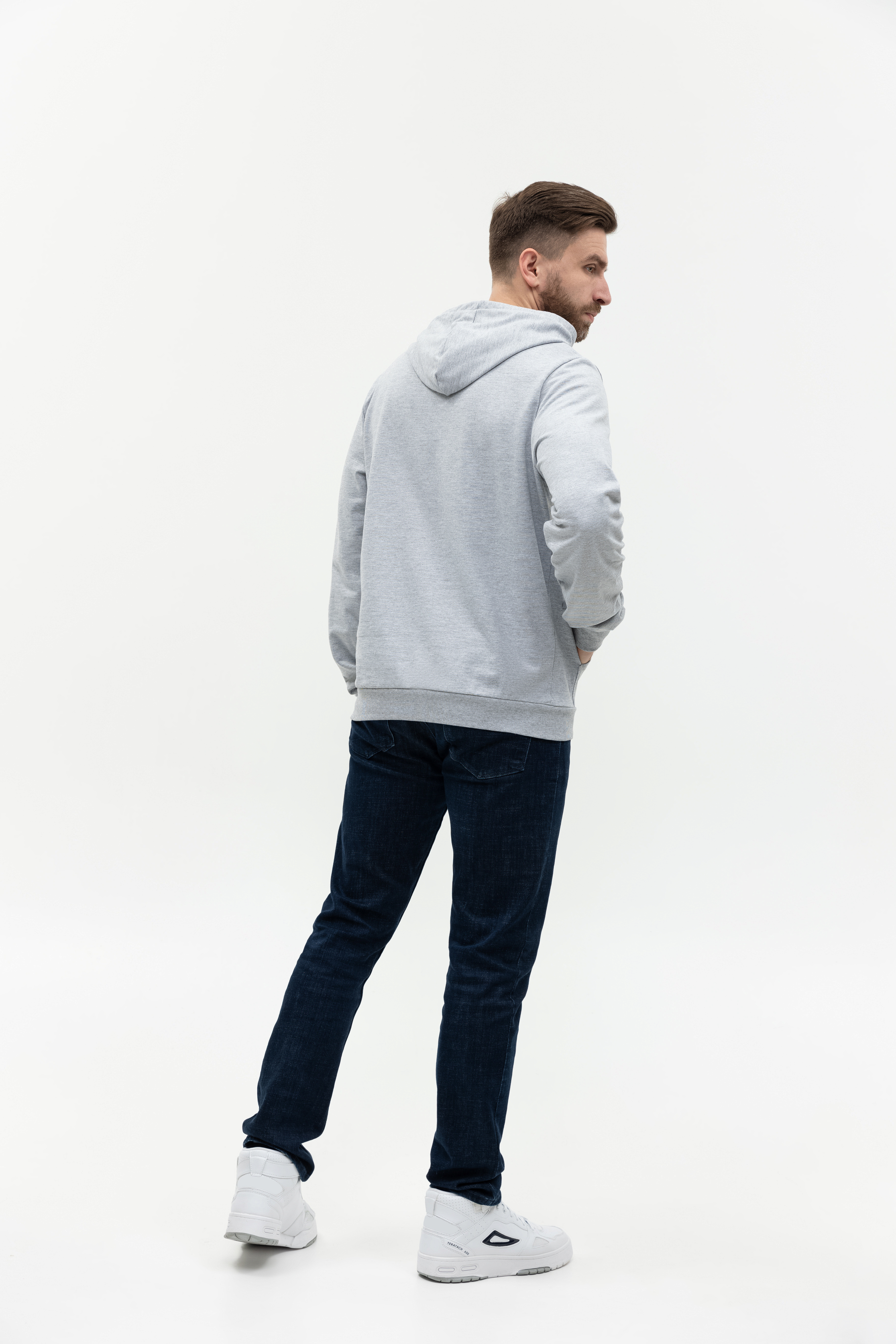 Худи унисекс STAN футер без начёса 260, 23, Серый меланж,  (50/60)  (40/3XS)