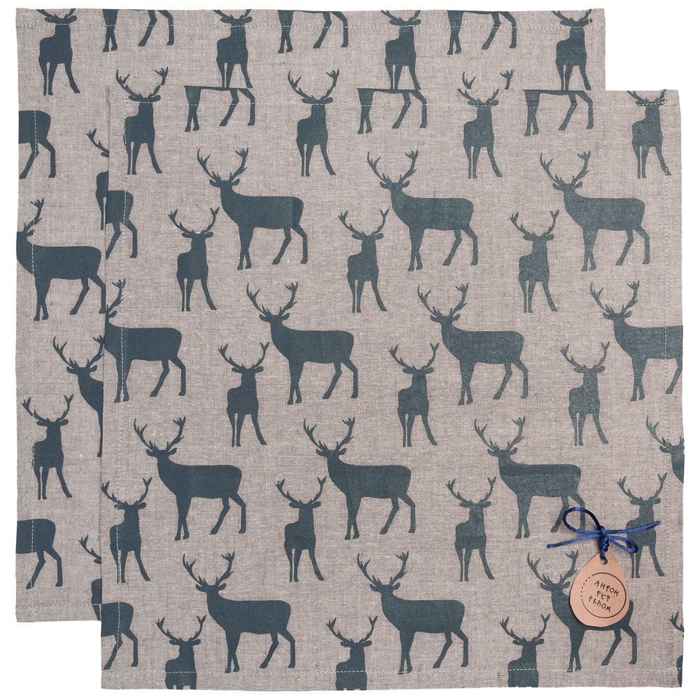 Набор салфеток «Северный олень» — пример нанесения логотипа (Антон тут рядом) | Print Logo