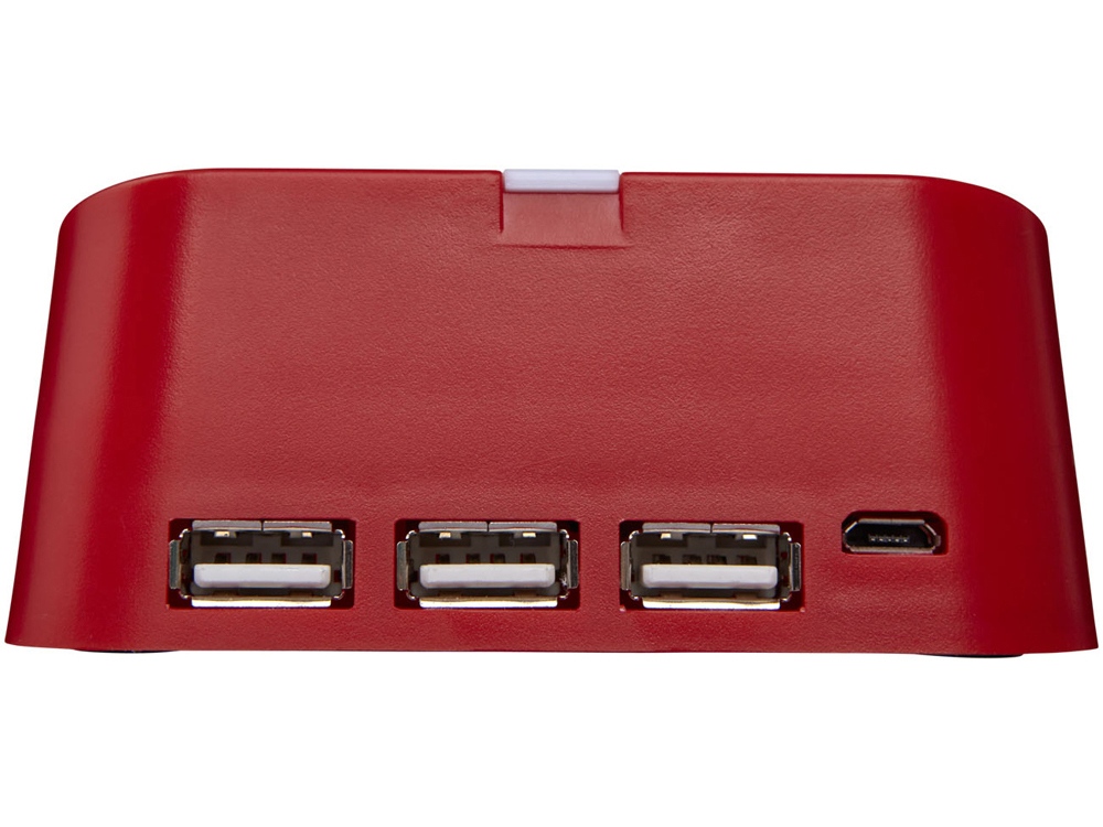 Подставка для телефона и ЮСБ хаб Hopper 3 в 1, красный