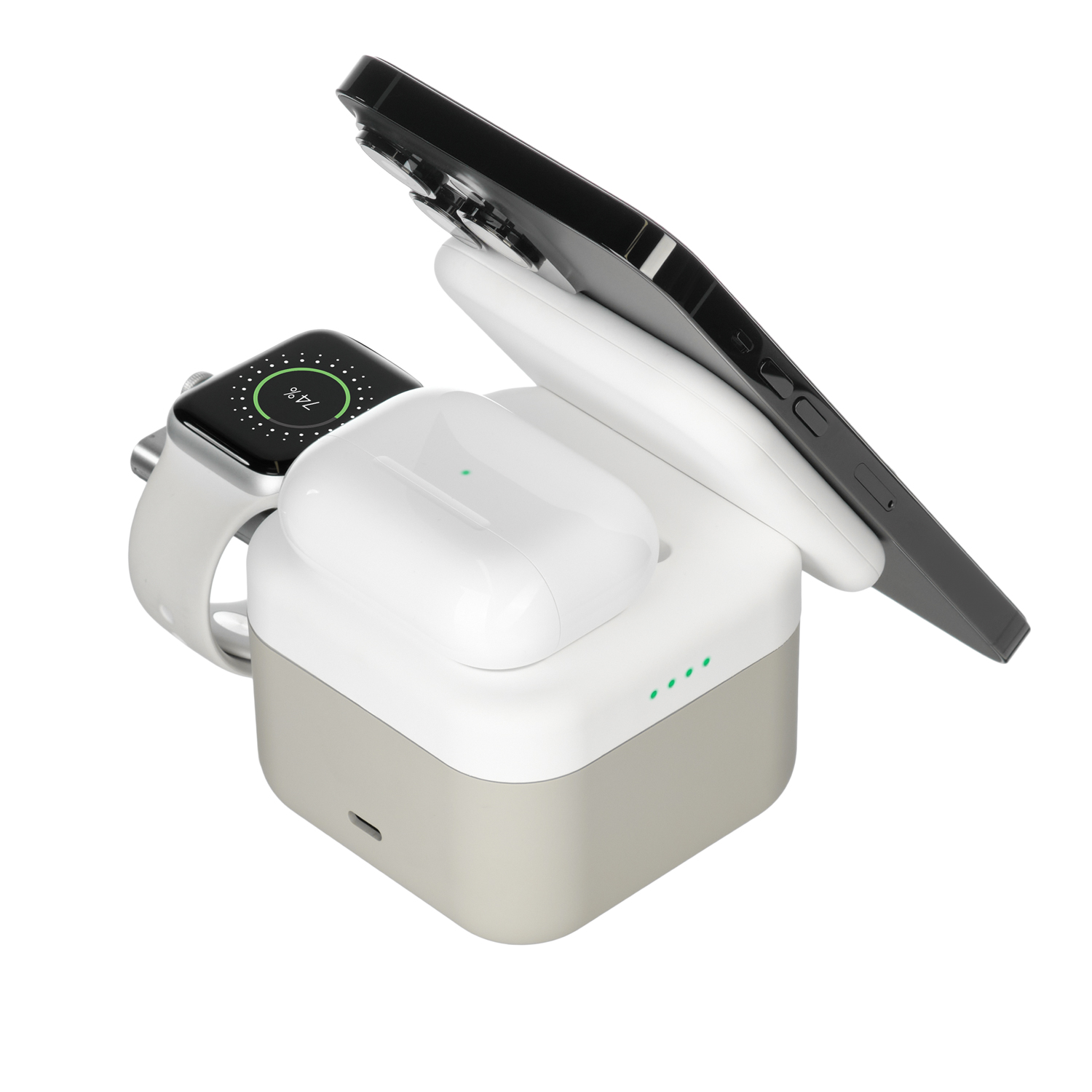 Беспроводная зарядная станция 3в1 15W Куб (Cube Wireless Magnetic) фото на сайте Print Logo.