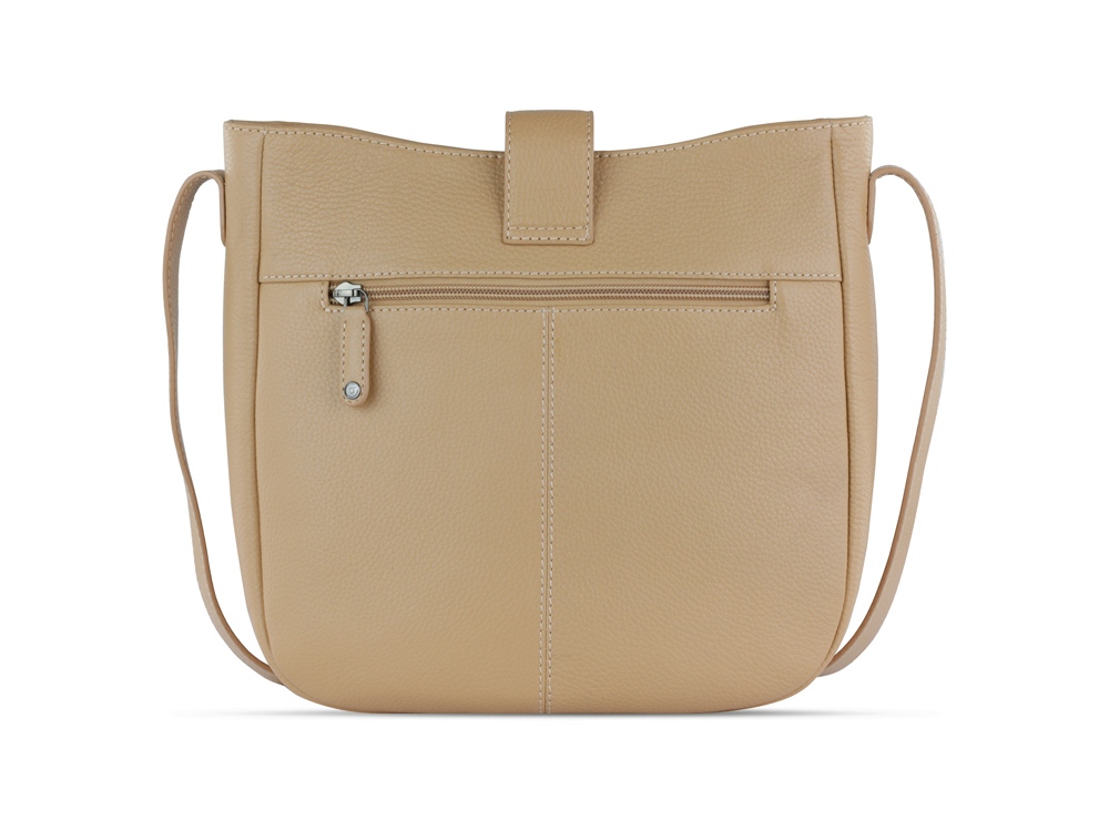 Сумка женская BUGATTI ЭЛЬЗА | ELSA, песочного цвета, воловья кожа/полиэстер, 29х8х27 см