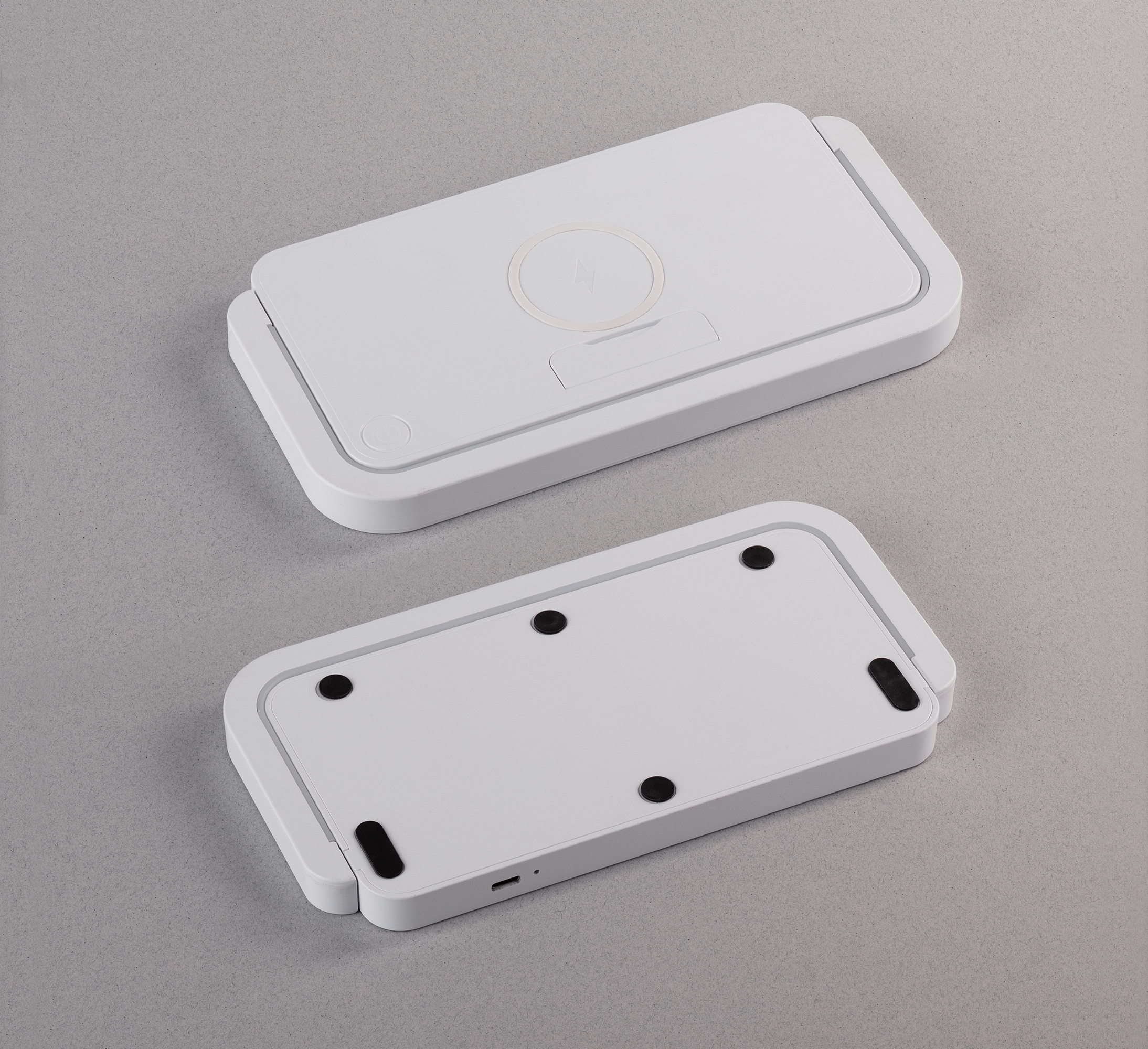 Лампа складная "Smart Light" с беспроводным (10W) зарядным устройством и подставкой для смартфона, белый