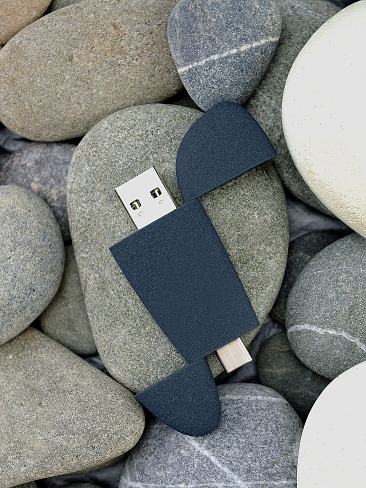 Флешка Pebble Type-C, USB 3.0, серая