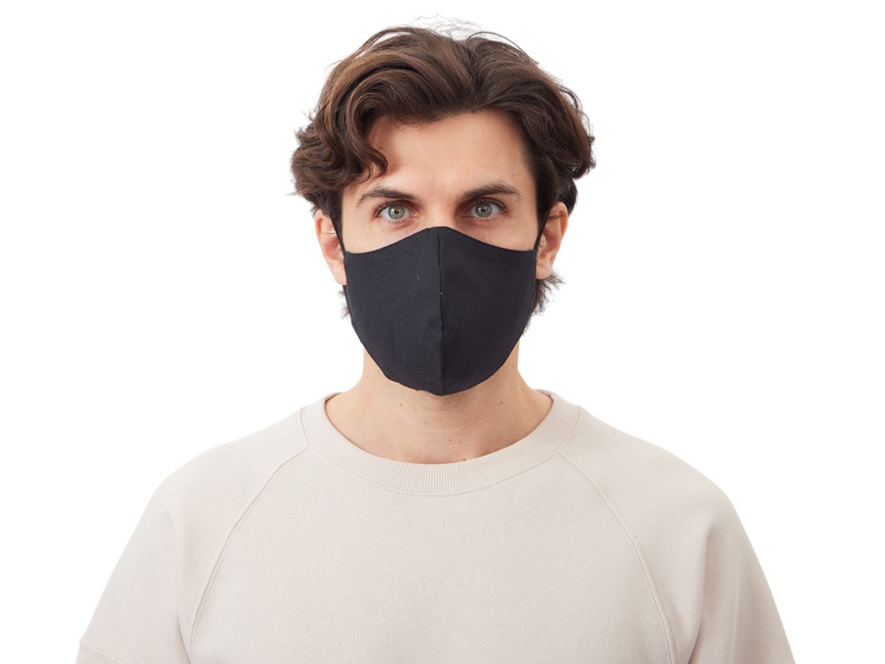 Маска для лица многоразовая из хлопка, анатомической формы с логотипом  | Print Logo