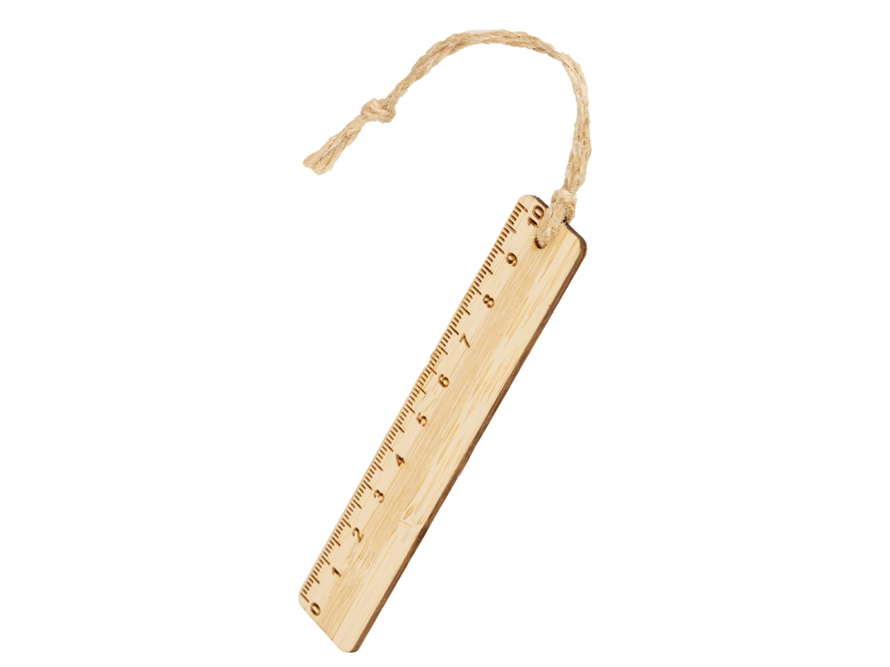 Закладка с линейкой из бамбука Bookmark с логотипом  | Print Logo