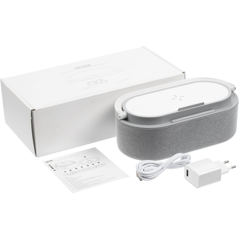 Колонка с часами и беспроводной зарядкой Veske