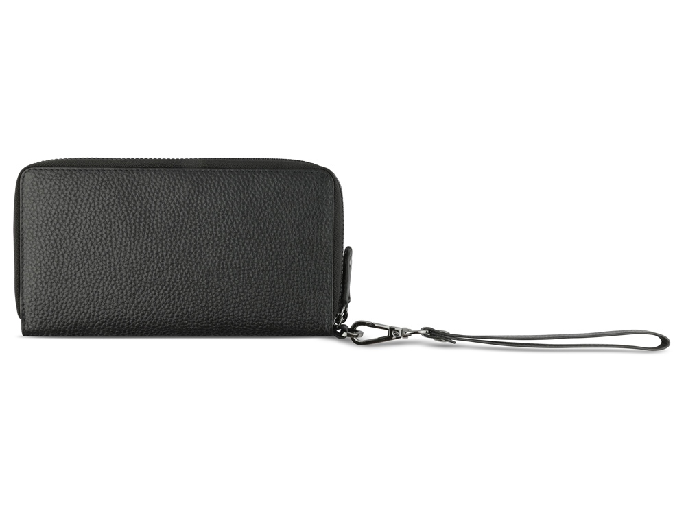 Кошелёк женский BUGATTI ЭЛЬЗА | ELSA, с защитой данных RFID, чёрный, воловья кожа/полиэстер, 19х3х10,5 см