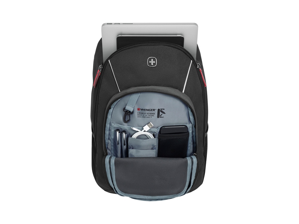 Рюкзак WENGER NEXT Mars 16,черный/антрацит, переработанный ПЭТ/Полиэстер, 33x24x46 см, 26 л.