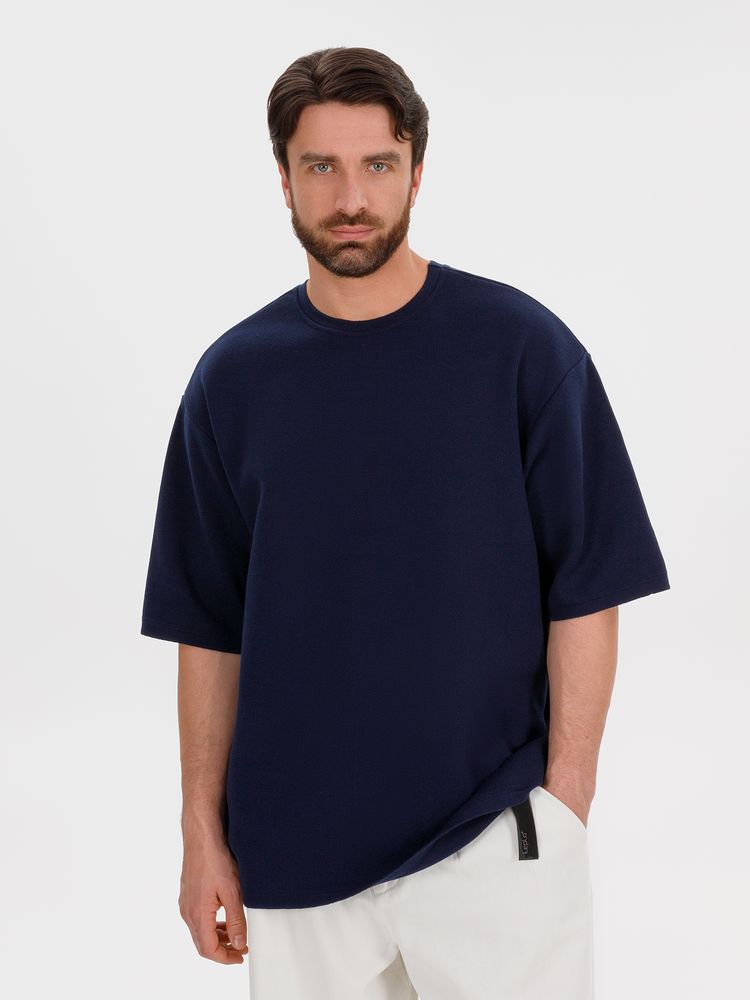 Джемпер с коротким рукавом Siluetti Volumica, темно-синий, размер XS/S