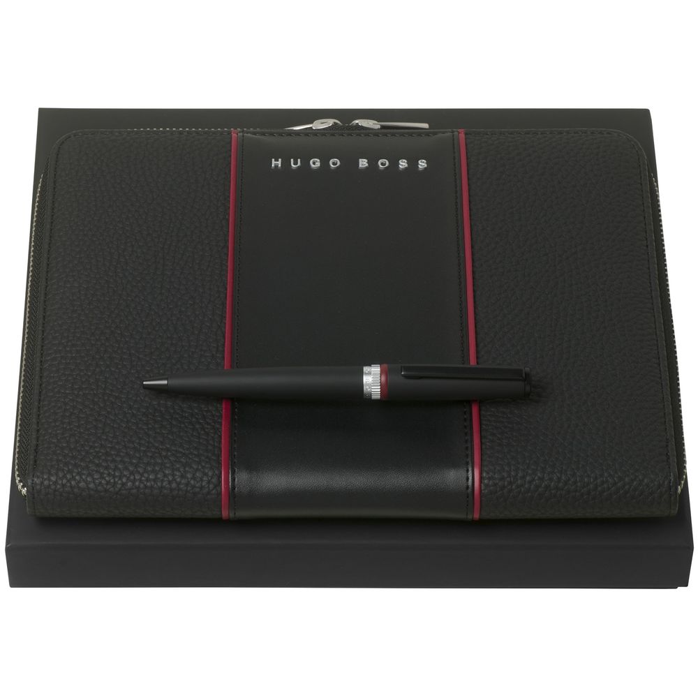 Набор Gear: папка с блокнотом и ручка с логотипом HUGO BOSS | Print Logo