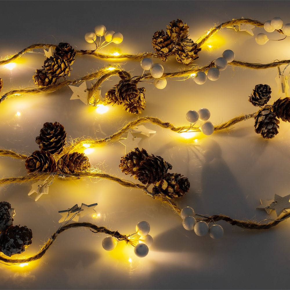 Светодиодная гирлянда Cones and Berries с логотипом  | Print Logo