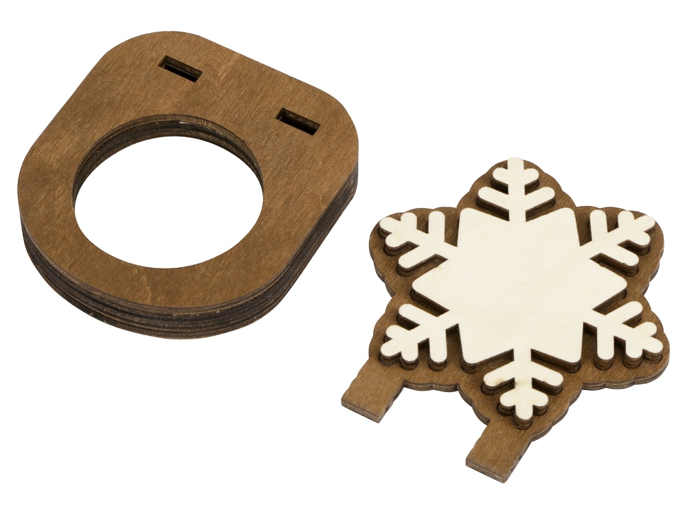 Подсвечник деревянный Снежинка