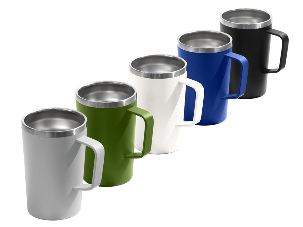 Стальная кружка с двойными стенками и порошковым покрытием Tibet, хаки