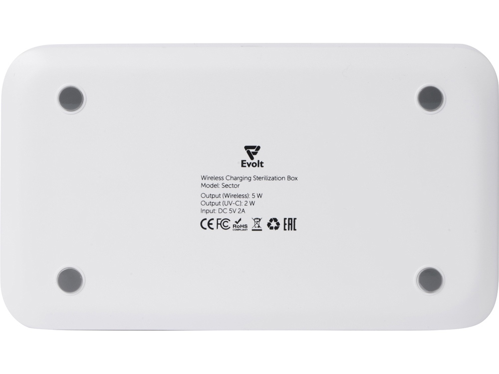 УФ-стерилизатор c функцией беспроводной зарядки Sector, Evolt, белый