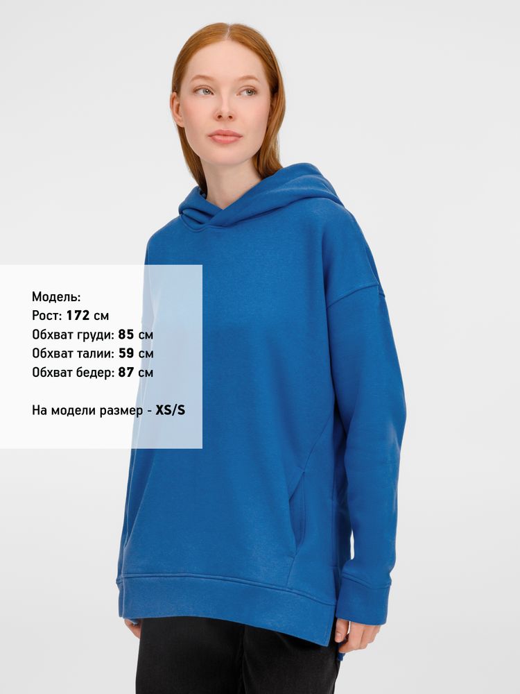 Худи оверсайз унисекс Tolla, синее (джинс), размер XS/S