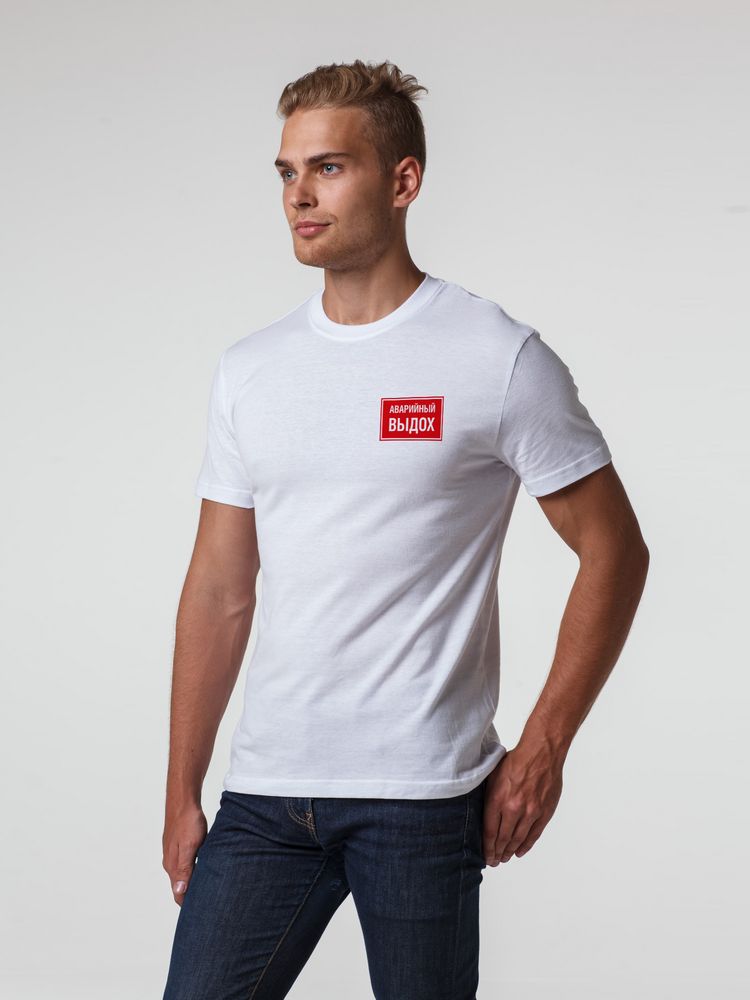 Футболка «Аварийный выдох» — пример нанесения логотипа (Соль) | Print Logo