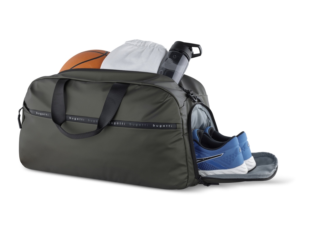Сумка спортивная BUGATTI БЛАНК | BLANC, оливковая, тарпаулин/полиэстер, 52х26х27,5 см