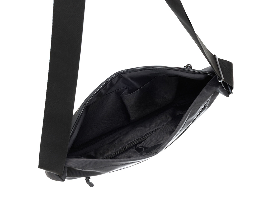 Сумка через плечо TORBER НОВА, черный, нейлон/полиэстер, 33 х 6 х 20 см