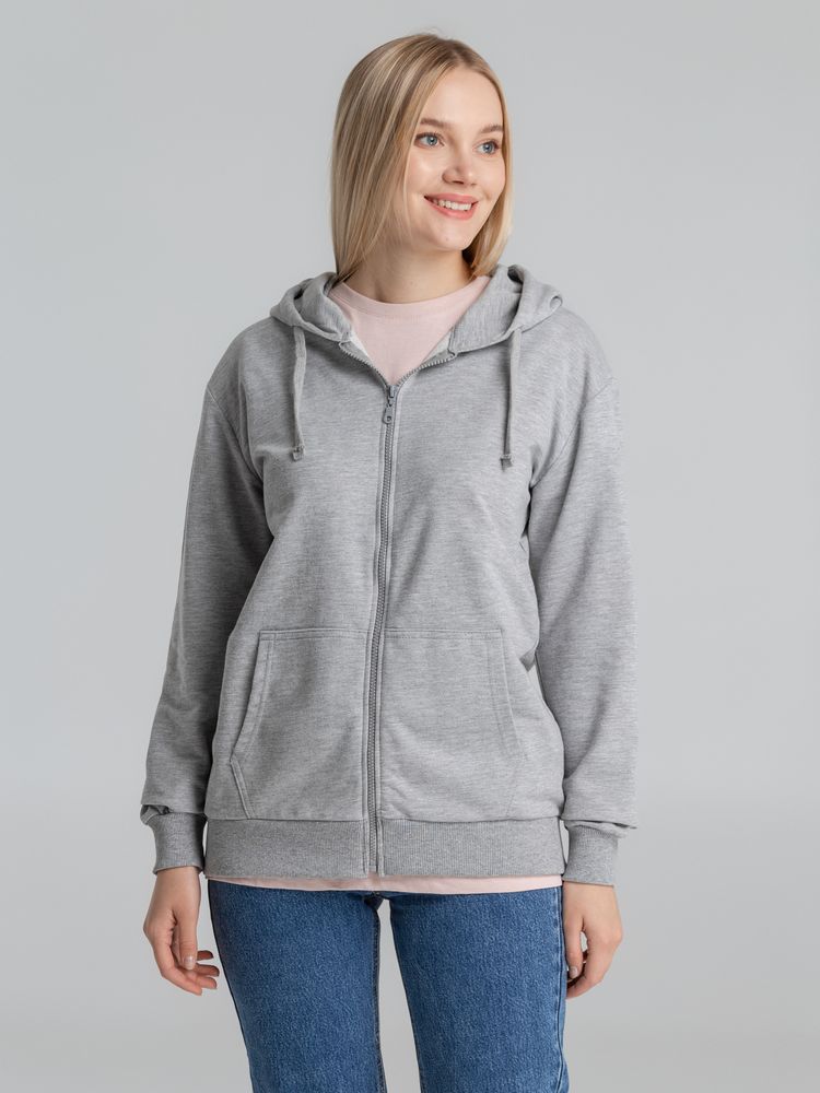 Толстовка на молнии с капюшоном Siverga 2.0, серый меланж, размер 5XL