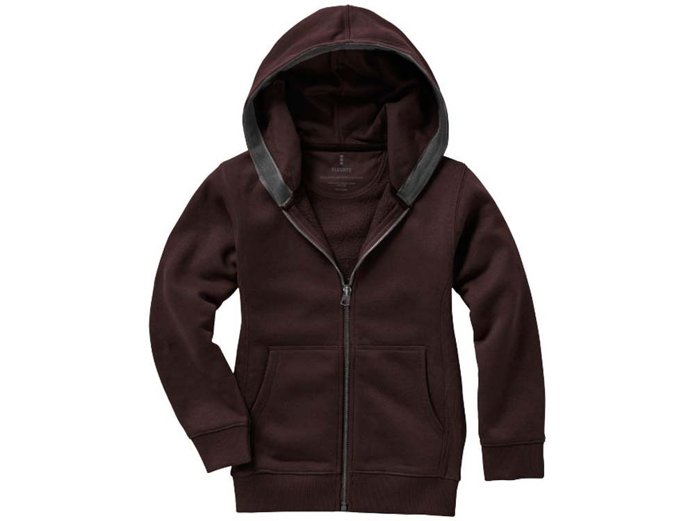 Толстовка Arora детская с капюшоном, шоколадный коричневый