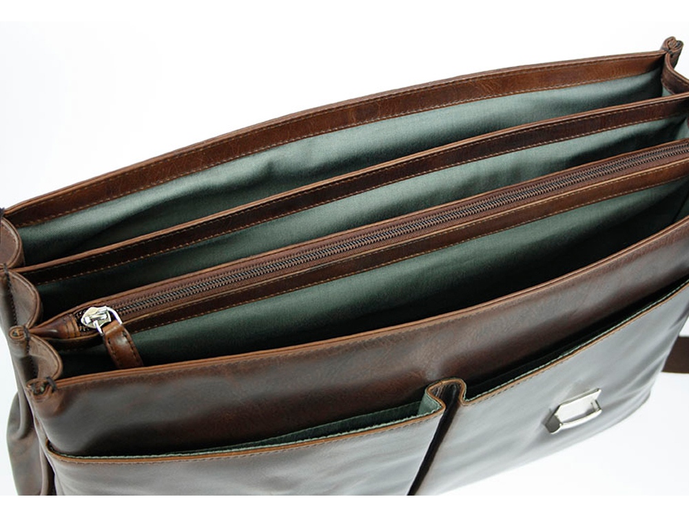 Портфель BUGATTI РОМАНО | ROMANO 15'', коричневый, натуральная воловья кожа, 43х13х32 см