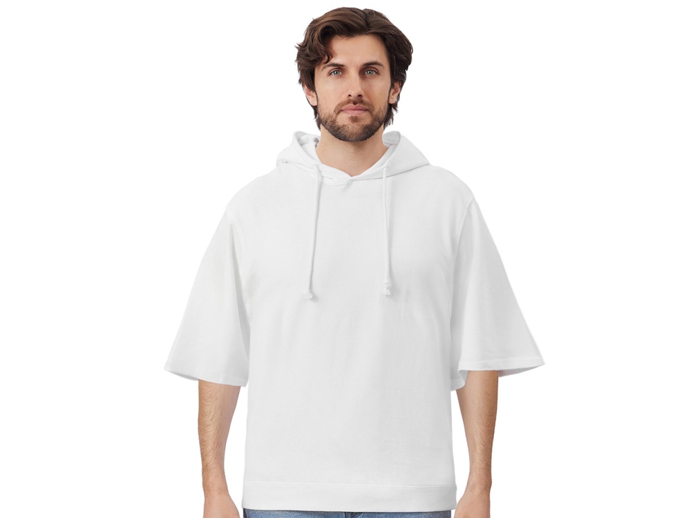 Худи оверсайз с коротким рукавом Warsaw унисекс, белый