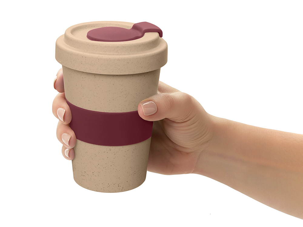 Стакан из пшеничного волокна Flava, burgundy