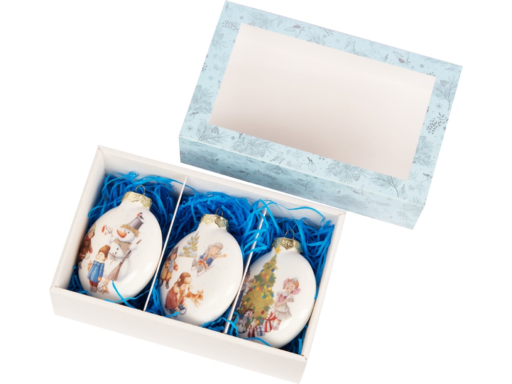 Набор новогодних шаров, 3 шт.