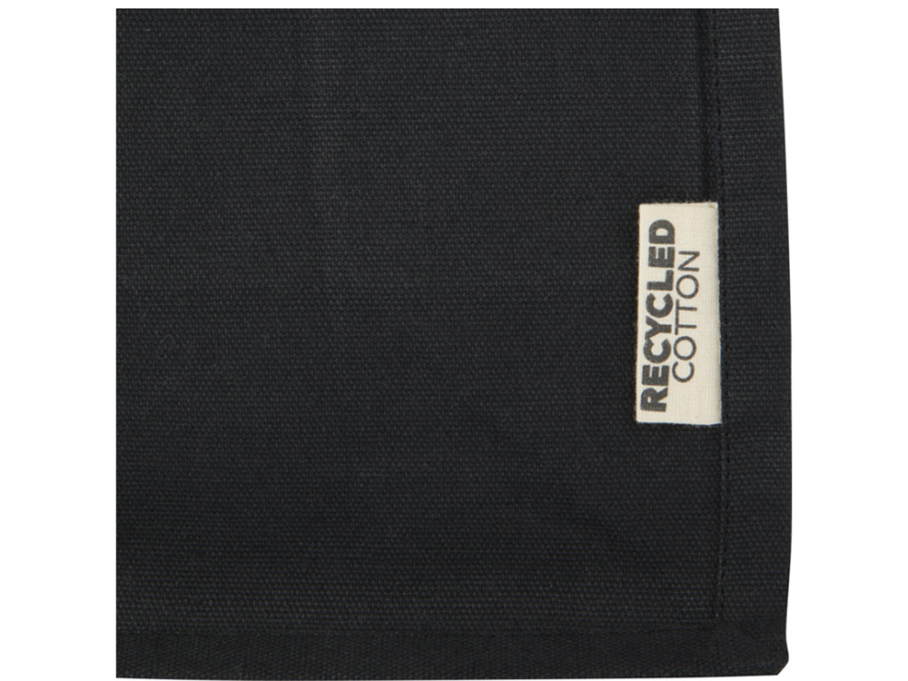 Мини эко-сумка Odessa с клинчиком, изготовленная из переработанного хлопка, сертифицированного согласно GRS, плотностью 220 г/м², объемом 9 л - сплошной черный