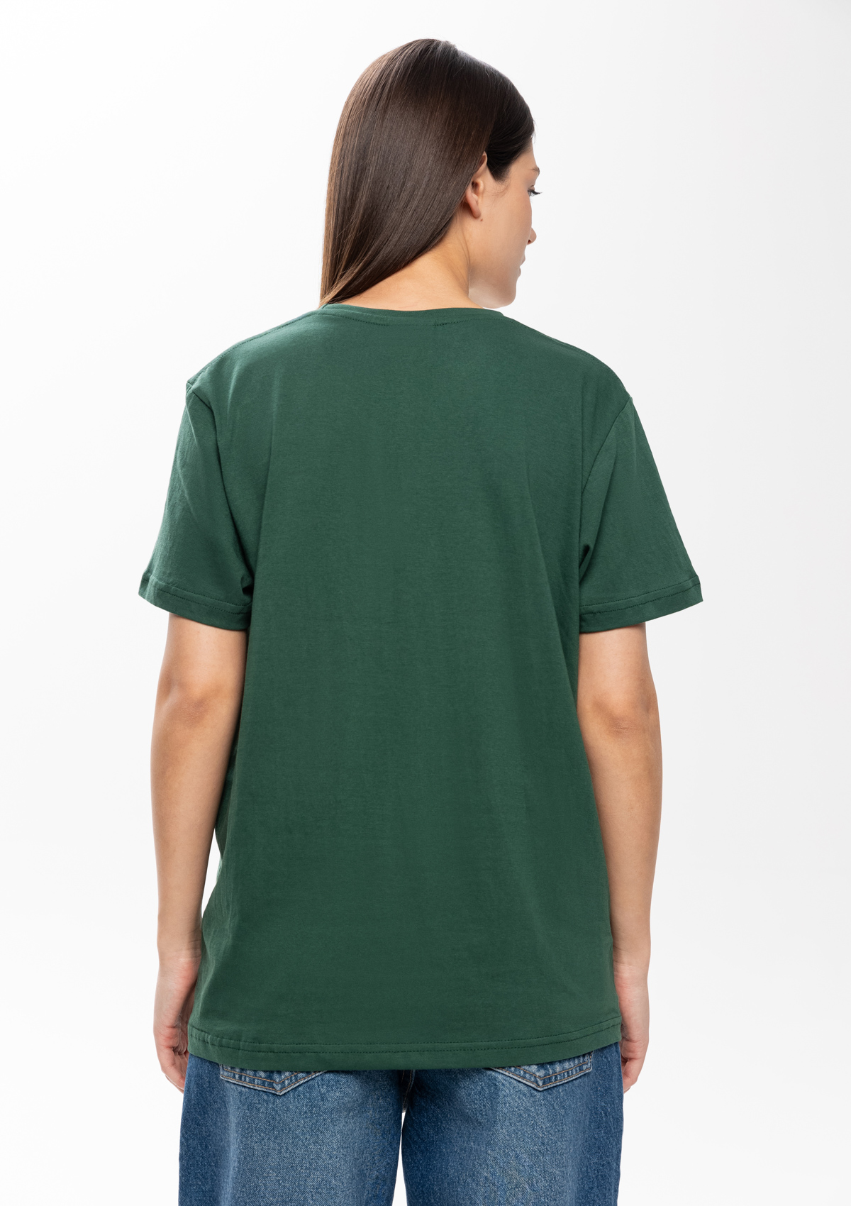 Футболка унисекс без бокового шва STAN хлопок 160, 02, Тёмно-зелёный,  (130)  (44/XS)