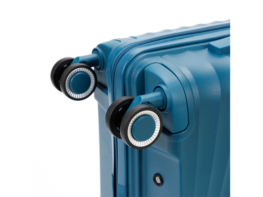 Чемодан TORBER НЕВО, синий, полипропилен, 40 х 25 х 55 см, 32 л